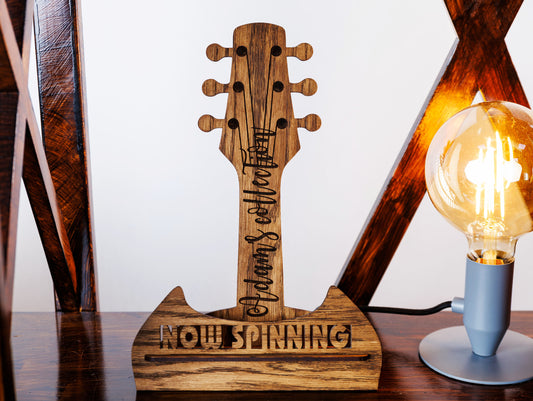GiftYouEnjoy™ Wooden Vinyl Record Stand: Tabletop Album Display
