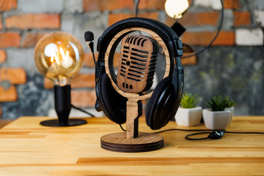 GiftYouEnjoy™ Personalized 3D Wooden Headphone Stand: Gamer Room Decor