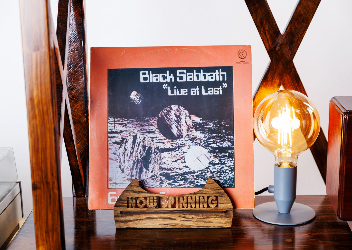 GiftYouEnjoy™ Wooden Vinyl Record Stand: Tabletop Album Display